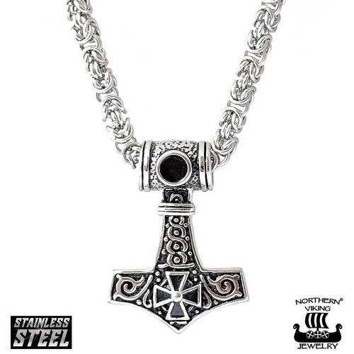 Northern Viking Jewelry® Tribe Cross Thor's Kuningasketjulla