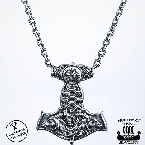 Northern Viking Jewelry® 925-Hopea Vegvisir Thorin Vasara