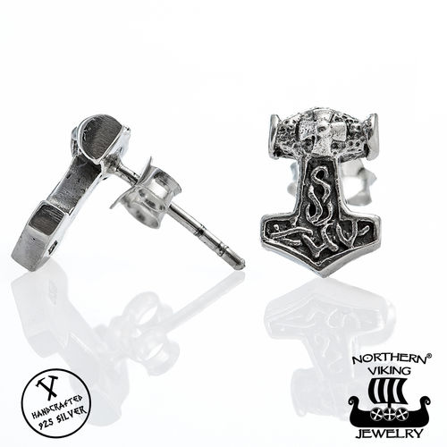 Northern Viking Jewelry®-Earrings 925 Silver Thor's Hammer