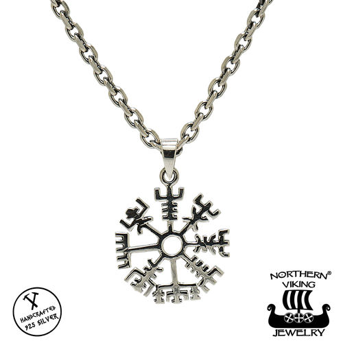 Northern Viking Jewelry® 925-Silver Pendant "Vegvisir"