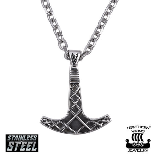 Northern Viking Jewelry® Necklace "6 mm Anchor Chain + Ukko's Hammer