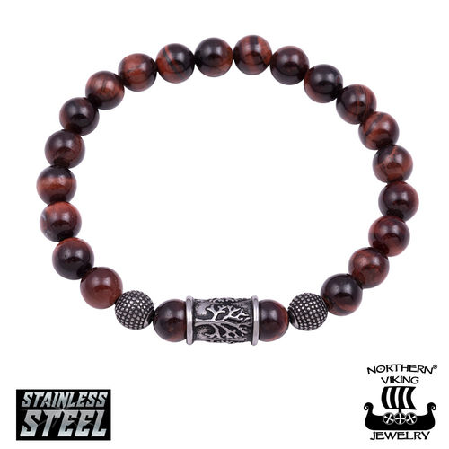 Northern Viking Jewelry®-Bracelet "Tiger Eye Tree Of Life"