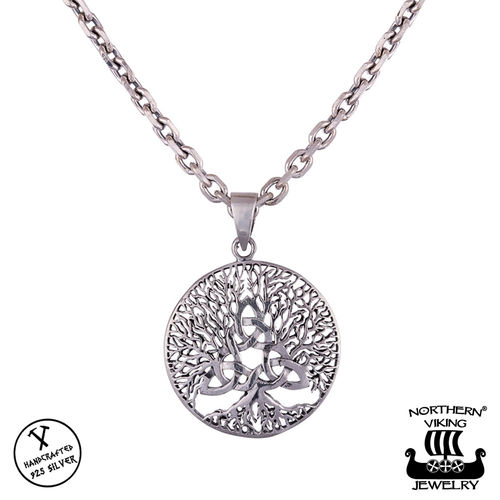 Northern Viking Jewelry® 925-Silver Pendant Tree Of Life Celtic Triquetra