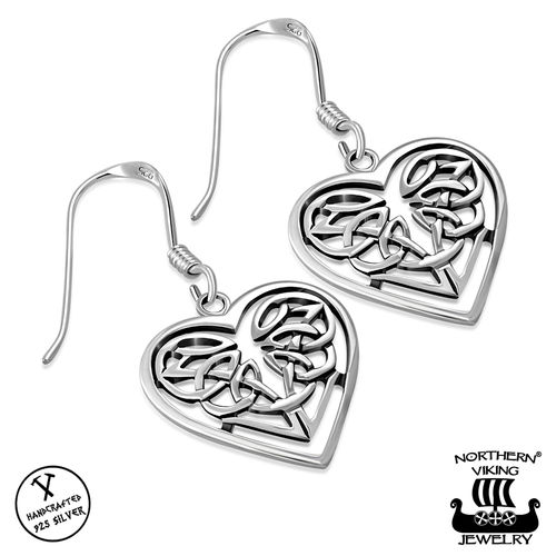 Northern Viking Jewelry® Celtic Knot Heart Earrings